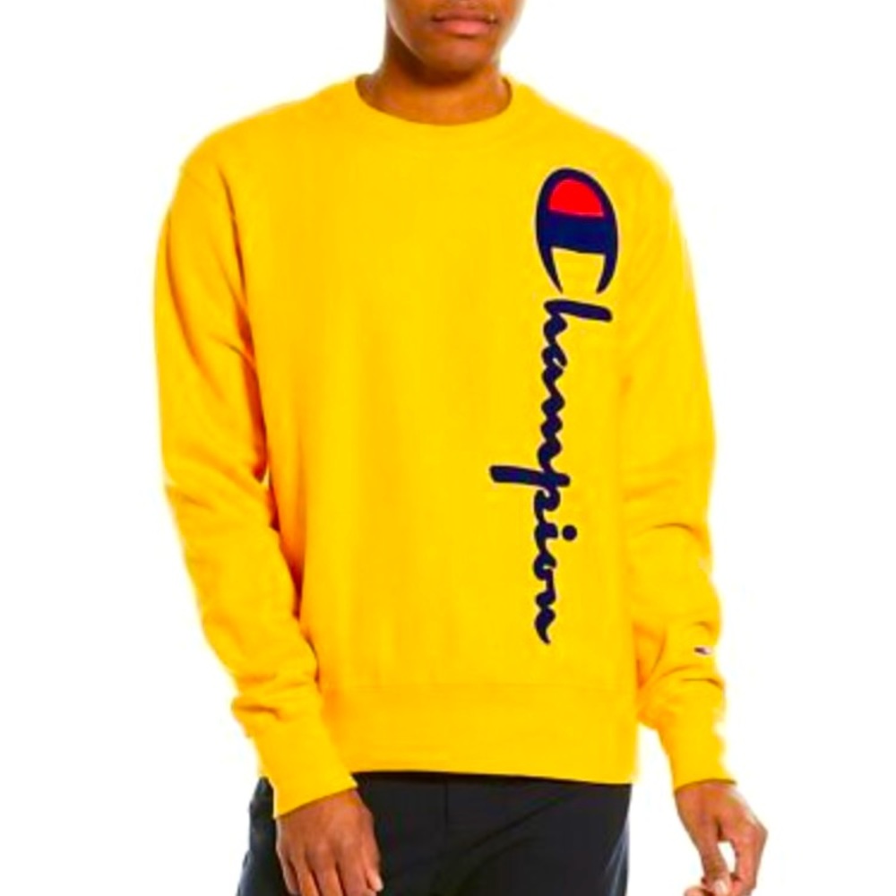 Champion yellow crewneck sweater size Large